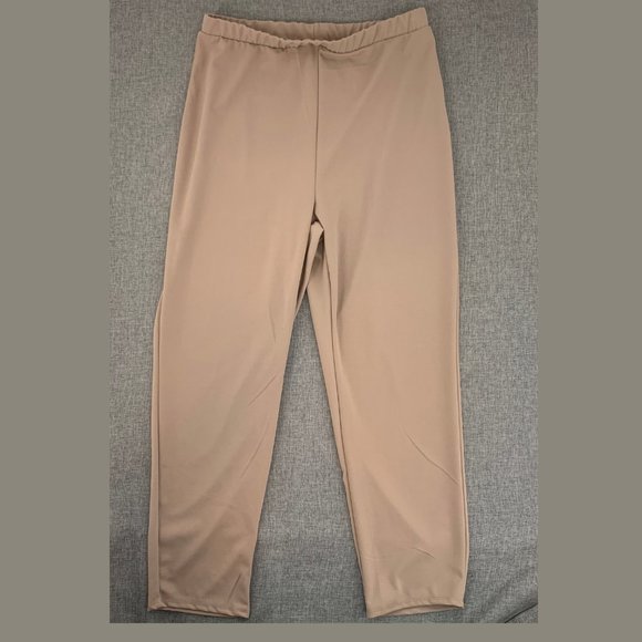 Brand New‎ Fashion Nova Tan trousers Size 2X Elastic Waist Polyester Pants - Picture 1 of 11